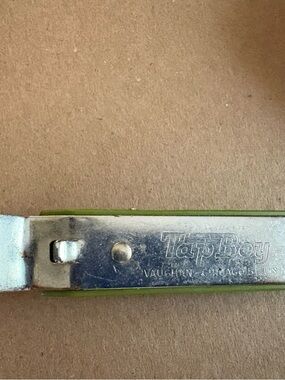 Vintage Tap-Boy Metal Can Opener with Avacado Green Handle